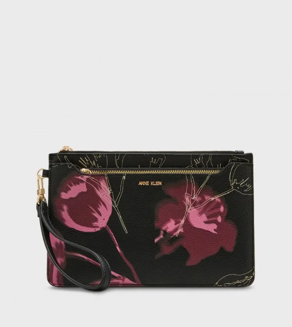 آن كلاين Anne Klein Floral Print Zippered Wallet